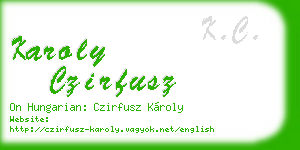 karoly czirfusz business card